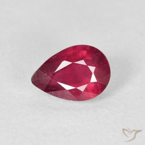 1.17ct طبيعي أحمر متوسط ياقوت, شكل الكمثرى, VS-SI