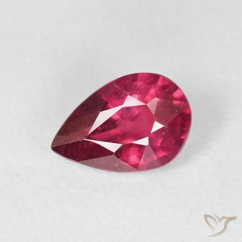 0.94ct طبيعي أحمر دموى ياقوت, شكل الكمثرى, VS-SI