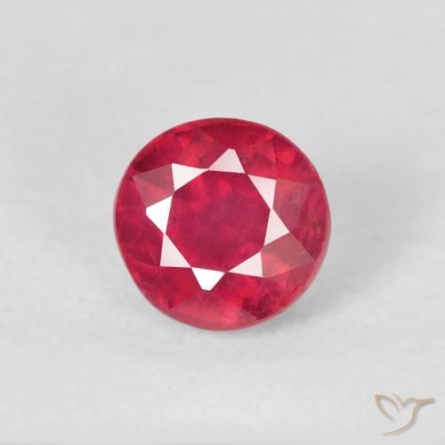 0.96ct طبيعي أحمر المربى ياقوت, دائري, قليلا جدا