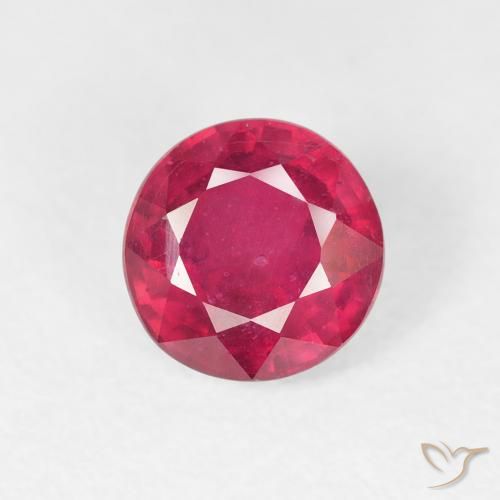 1.44ct طبيعي أحمر متوسط ياقوت, دائري, قليلا جدا