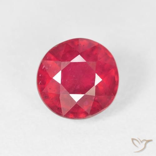 1.50ct طبيعي أحمر متوسط ياقوت, دائري, قليلا جدا