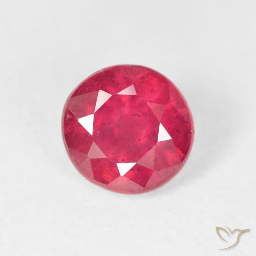 1.26ct طبيعي أحمر متوسط ياقوت, دائري, قليلا جدا