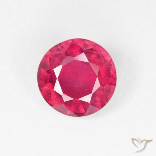 1.06ct طبيعي أحمر متوسط ياقوت, دائري, قليلا جدا