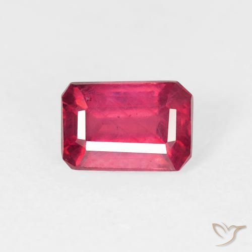 1.00ct طبيعي أحمر فاتح ياقوت, قص الزمرد, قليلا جدا