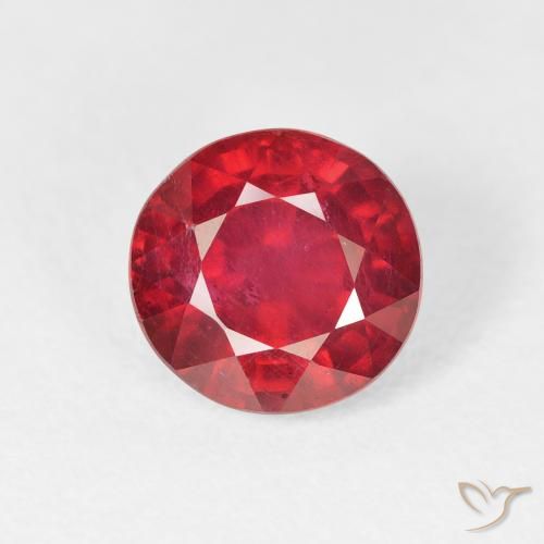 2.92ct طبيعي أحمر المربى ياقوت, دائري, قليلا جدا