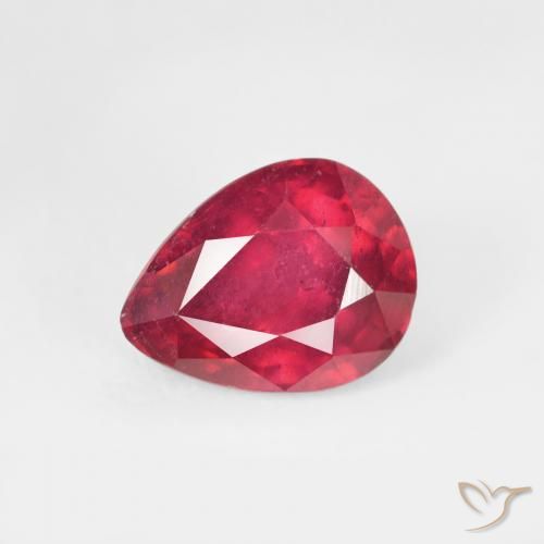 1.79ct طبيعي أحمر المربى ياقوت, شكل الكمثرى, قليلا جدا