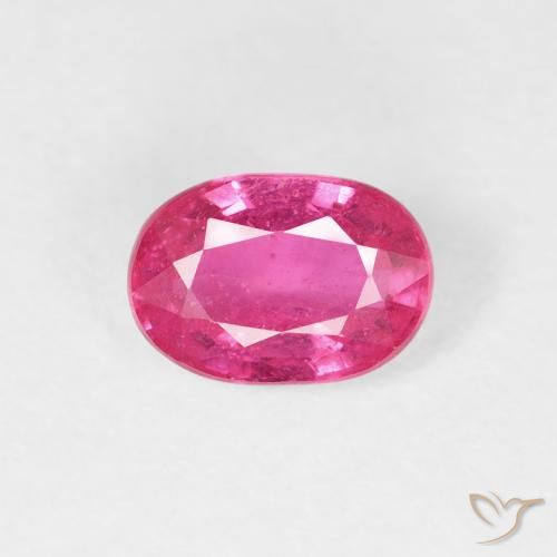 1.11ct طبيعي أحمر وردى ياقوت, بيضوي, قليلا جدا