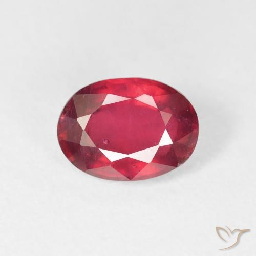 1.88ct طبيعي قرمزى غامق ياقوت, بيضوي, قليلا جدا