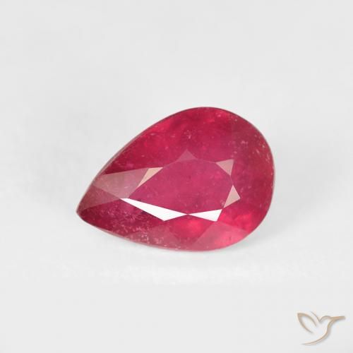0.89ct طبيعي قرمزى غامق ياقوت, شكل الكمثرى, VS-SI