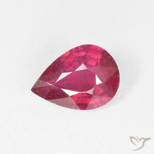 0.93ct طبيعي أحمر وردى ياقوت, شكل الكمثرى, VS-SI