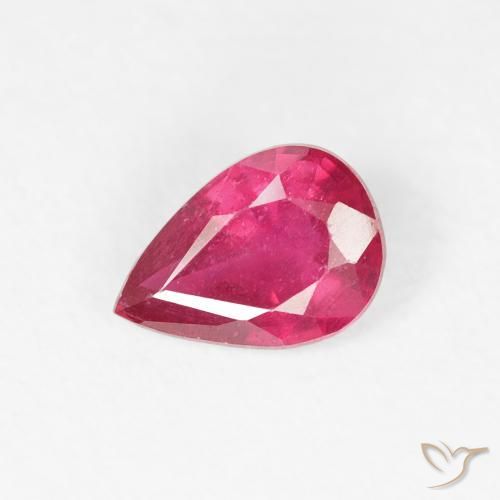0.83ct طبيعي اوردي امحمر ياقوت, شكل الكمثرى, VS-SI