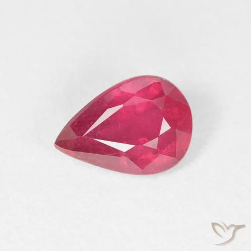 0.96ct طبيعي أحمر وردى ياقوت, شكل الكمثرى, VS-SI