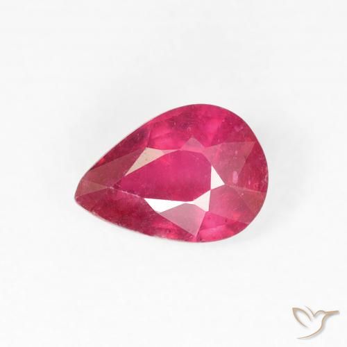 0.95ct طبيعي أحمر وردى ياقوت, شكل الكمثرى, VS-SI