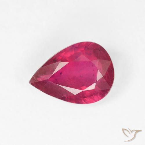 0.97ct طبيعي أحمر فاتح ياقوت, شكل الكمثرى, VS-SI