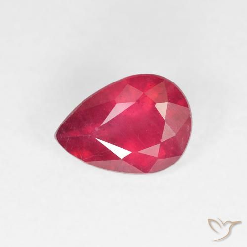 0.97ct طبيعي أحمر المربى ياقوت, شكل الكمثرى, VS-SI
