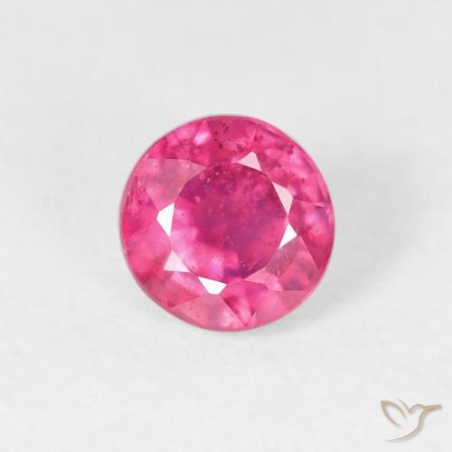 0.87ct طبيعي وردى متوسط ياقوت, دائري, قليلا جدا