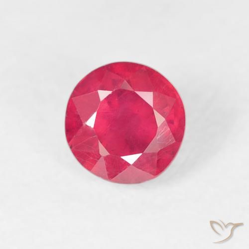 0.84ct طبيعي وردى كثيف ياقوت, دائري, قليلا جدا