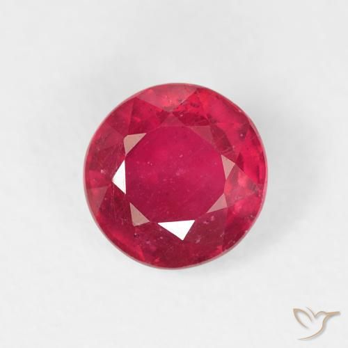 1.20ct طبيعي أحمر متوسط ياقوت, دائري, قليلا جدا