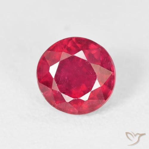 1.40ct طبيعي أحمر المربى ياقوت, دائري, قليلا جدا