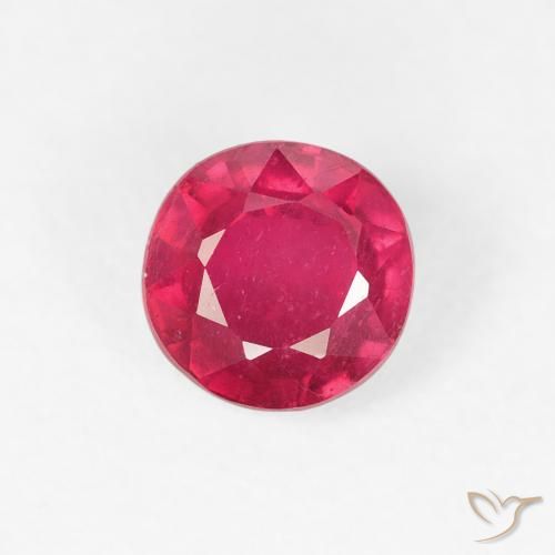 1.00ct طبيعي أحمر المربى ياقوت, دائري, قليلا جدا