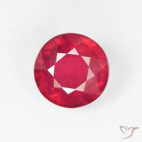 1.29ct طبيعي أحمر المربى ياقوت, دائري, قليلا جدا