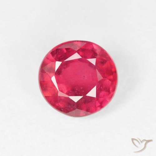 0.95ct طبيعي وردى كثيف ياقوت, دائري, قليلا جدا