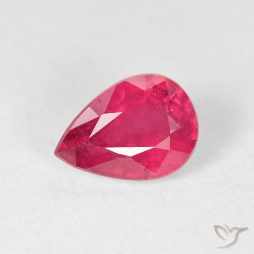 1.01ct طبيعي أحمر وردى ياقوت, شكل الكمثرى, VS-SI