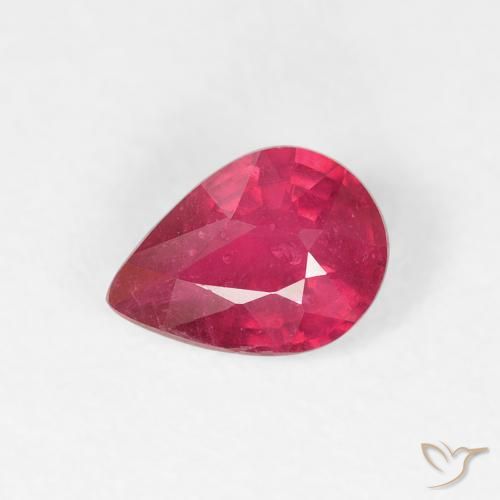 0.86ct طبيعي قرمزى غامق ياقوت, شكل الكمثرى, VS-SI