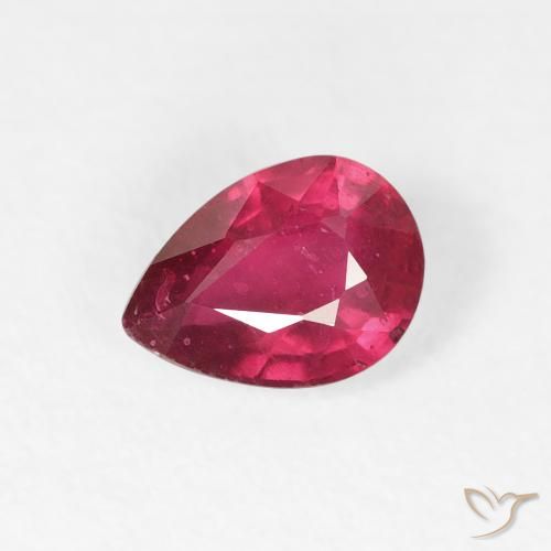 1.02ct طبيعي أحمر متوسط ياقوت, شكل الكمثرى, VS-SI