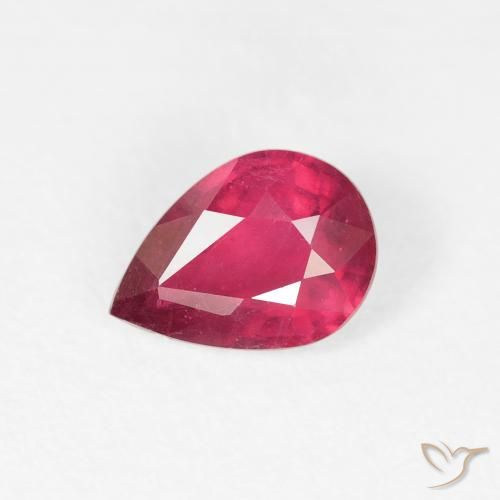 0.91ct طبيعي اوردي امحمر ياقوت, شكل الكمثرى, VS-SI