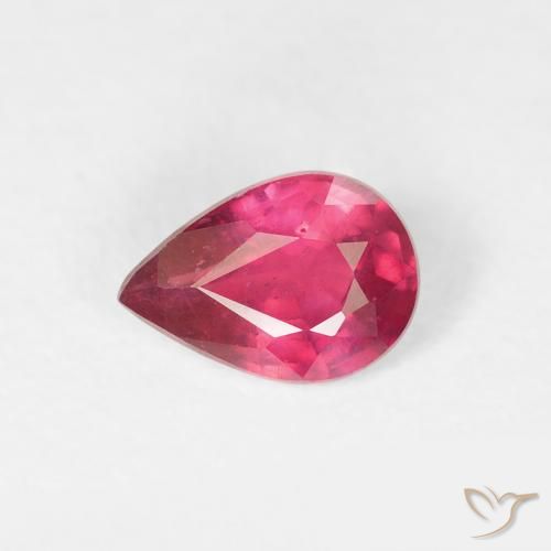 0.79ct طبيعي اوردي امحمر ياقوت, شكل الكمثرى, VS-SI