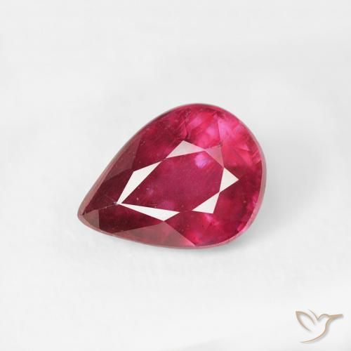 1.04ct طبيعي أحمر متوسط ياقوت, شكل الكمثرى, VS-SI