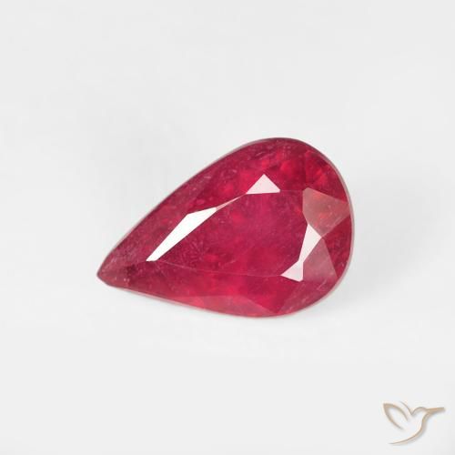0.82ct طبيعي أحمر المربى ياقوت, شكل الكمثرى, VS-SI