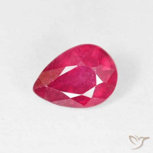 0.91ct طبيعي اوردي امحمر ياقوت, شكل الكمثرى, VS-SI