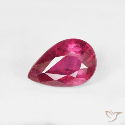 0.70ct طبيعي أحمر فاتح ياقوت, شكل الكمثرى, VS-SI