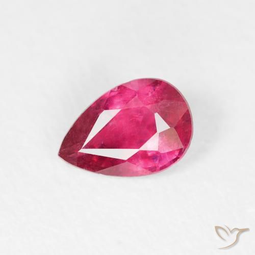 0.58ct طبيعي أحمر وردى ياقوت, شكل الكمثرى, VS-SI