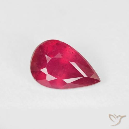 0.52ct طبيعي قرمزى غامق ياقوت, شكل الكمثرى, VS-SI