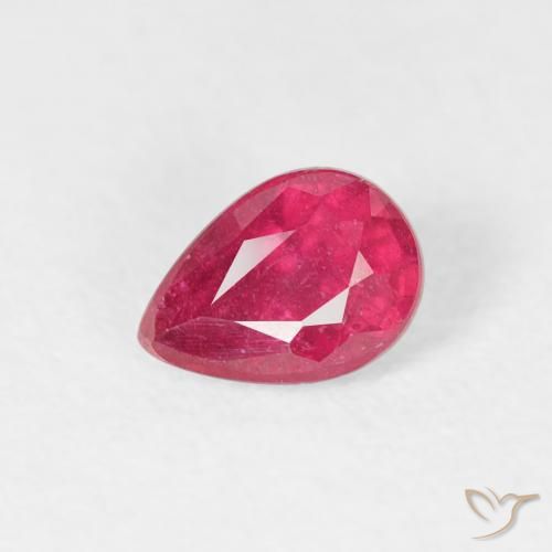 0.62ct طبيعي أحمر وردى ياقوت, شكل الكمثرى, VS-SI