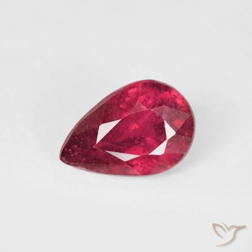 0.51ct طبيعي قرمزى غامق ياقوت, شكل الكمثرى, VS-SI