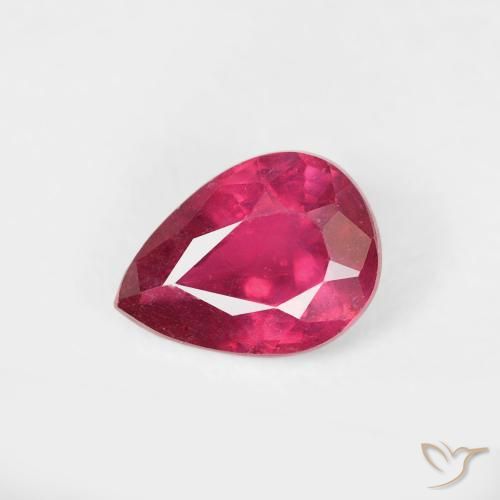 0.78ct طبيعي أحمر متوسط ياقوت, شكل الكمثرى, VS-SI