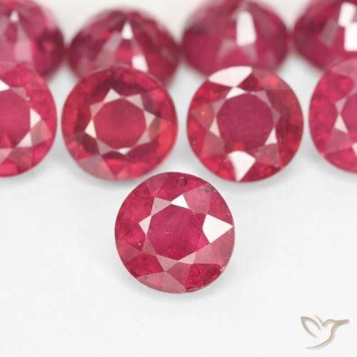 ياقوت قرمزى غامق طبيعي، قصة دائرى، 1.39 قيراط، قليلا جدا