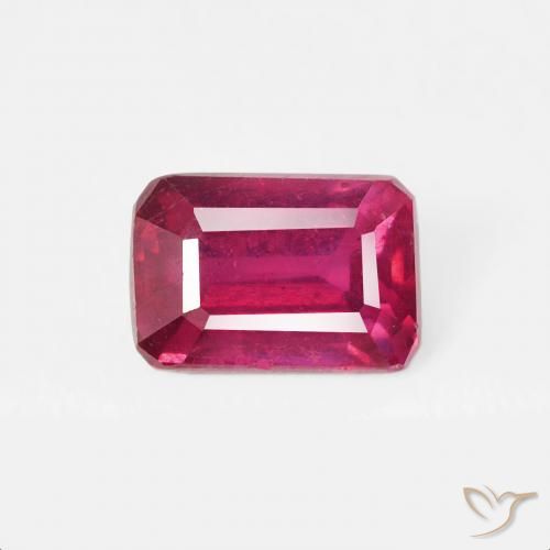 0.94ct طبيعي أحمر فاتح ياقوت, قص الزمرد, قليلا جدا