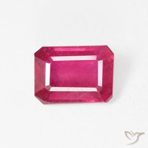 1.24ct طبيعي اوردي امحمر ياقوت, قص الزمرد, قليلا جدا