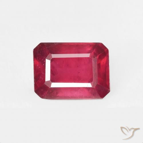 1.56ct طبيعي أحمر المربى ياقوت, قص الزمرد, قليلا جدا