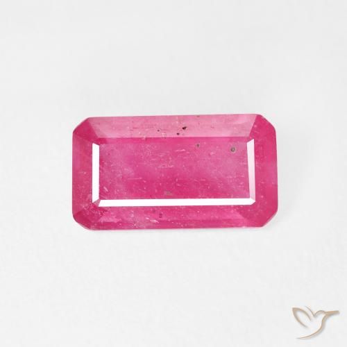 2.69ct طبيعي أحمر وردى ياقوت, قص الزمرد, قليلا جدا
