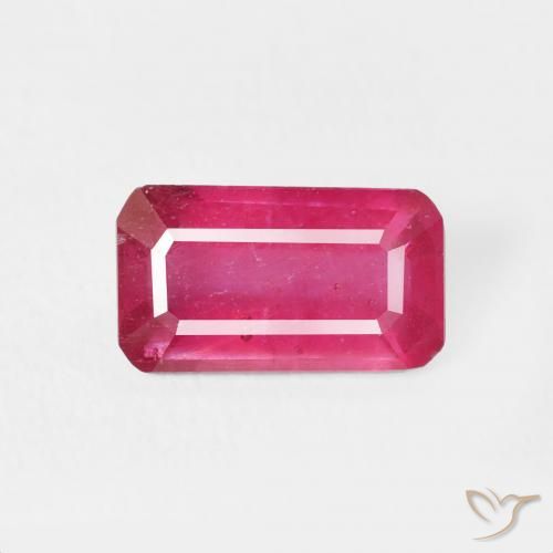 2.38ct طبيعي أحمر فاتح ياقوت, قص الزمرد, قليلا جدا