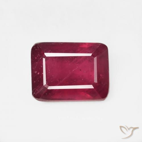 2.82ct طبيعي أحمر دموى ياقوت, قص الزمرد, قليلا جدا