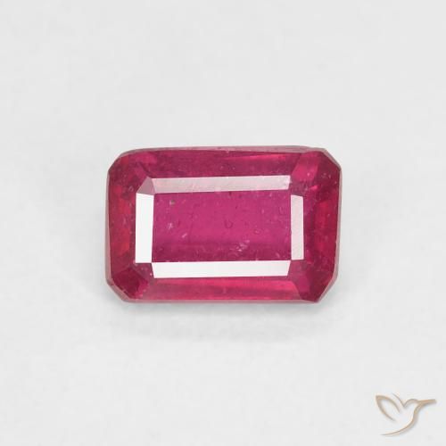 0.82ct طبيعي وردي فاقع ياقوت, قص الزمرد, VS-SI