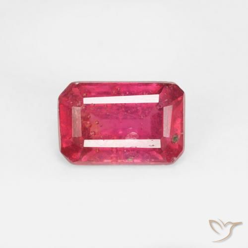 0.71ct طبيعي وردى متوسط ياقوت, قص الزمرد, VS-SI