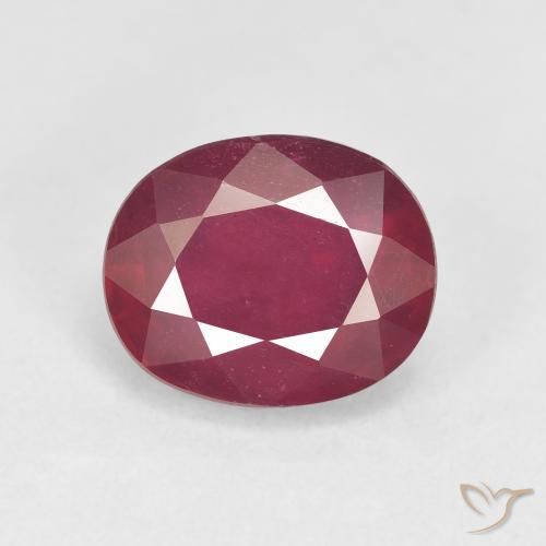 5.93ct طبيعي احمر غامق ياقوت, بيضوي, قليلا جدا